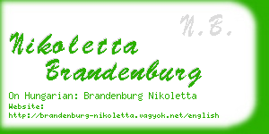 nikoletta brandenburg business card